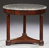 French Empire Style Carved Mahogany Marble Top Cen