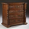 French Henri II Style Carved Oak Chest, 19th c., t