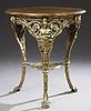 Unusual English Brass Plated Iron Table, 20th c.,
