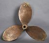 French Bronze Boat Propeller, 20th c., with three