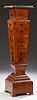 Continental Marquetry Inlaid Marble Top Pedestal,