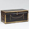 Chinese Export Brass-Mounted Leather Traveling Trunk