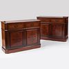 Pair of Regency Style Ebony Inlaid Mahogany Side Cabinets