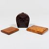 Two Wood Cigarette Cases and a Nancy Gonzalez Leather Case