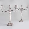 Pair of Victorian Silver Plate Three-Light Candleabra