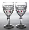 BIRD AND STRAWBERRY / INDIANA NO. 157 GOBLETS, LOT OF TWO