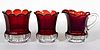 CONTINENTAL (OMN) - RUBY-STAINED TABLE ARTICLES, LOT OF THREE
