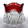 HEISEY NO. 1255 / PINEAPPLE & FAN - RUBY-STAINED TOOTHPICK HOLDER