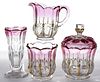 MICHIGAN / LOOP AND PILLAR - MAIDEN'S BLUSH-STAINED TABLE ARTICLES, LOT OF FOUR