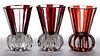 O'HARA'S CORDOVA (OMN) - RUBY-STAINED TOOTHPICK HOLDERS, LOT OF THREE
