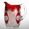 SUNK DAISY - RUBY-STAINED WATER PITCHER