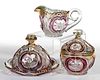 U. S. GLASS' VICTORIA - MAIDEN'S BLUSH-STAINED THREE-PIECE TABLE SET