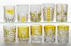 ASSORTED EAPG - AMBER-STAINED TUMBLERS, LOT OF TEN