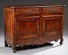 French Provincial Carved Pine and Oak Sideboard, e