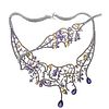 18k Gold Diamond Amethyst Citrine Necklace Bracelet Suite