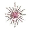 18k Gold Diamond Pink Sapphire Pendant