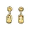 14k Gold Diamond Citrine Cocktail Earrings