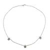 14k Gold Diamond Sapphire Flower Station Necklace