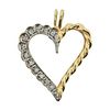 14k Gold Diamond Open Heart Pendant