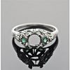 Art Deco Platinum Emerald Engagement Ring Mounting