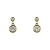 14k Gold Diamond Bezel Drop Earrings