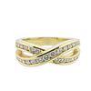 14k Gold Diamond Crossover Band Ring