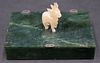 Russian Nephrite Jade Hinged Box with Carved