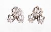 A Pair of 14k Gold and Diamond Earrings