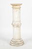 Neoclassical Style White Veined Marble Pedestal