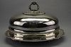 Antique English Covered Silver Plate Serving Dish