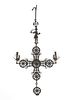 Byzantine Style Cross Iron Hanging Candle Holder