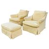 Pair of Armchairs & Ottoman By A. Rudin of Los Angeles