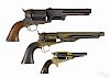 Three reproduction percussion revolvers, to include an 1860 Colt Army, .44 caliber