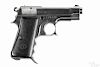 Beretta model 1934 semi-automatic pistol, .380 caliber, nickel-plated, with a 3 1/2'' barrel.