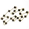 Van Cleef & Arpels 18K Vintage Alhambra Long Necklace with Onyx 20 Motifs