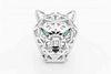 CARTIER PANTHERE RING 18K WHITE GOLD EMERALD ONYX SZ 56
