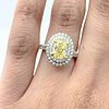 Tiffany & Co Platinum 1.74 CT Oval Yellow Diamond Engagement Ring