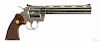 Colt Python six-shot nickel-plated revolver, .357 magnum caliber, with the original box
