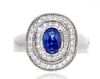 18K GOLD 1.7 CTTW SAPPHIRE RING WITH DIAMONDS