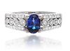 18K GOLD 1.0 CTTW SAPPHIRE RING WITH DIAMONDS