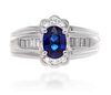 18K GOLD 1.4 CTTW SAPPHIRE RING WITH DIAMONDS