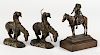 Bronze clad Native American Indian on horseback, early 20th c., stamped C. E. D. on base