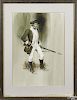 George Mayers (American 20th c.), watercolor on paper, titled Early Marine - 1775, signed