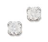 A PAIR OF 18 CARAT WHITE GOLD SOLITAIRE DIAMOND EARRINGS