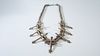 LEO CORIZ ~ Kewa Pueblo~ Tufa Cast Silver Cross Squash Blossom Necklace
