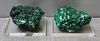 Lot of 2 Free Form Malachite Sculptures.