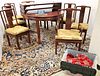 CHINESE MAHOG DINING TABLE 5&apos;L X 46"W W/2 18"LEAVES AND 8 CHAIRS