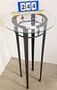 WROUGHT STAND W/ GLASS TOP 3&apos;H 17"DIAM