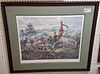 FRAMED LITHO- LITTLE ROUND TOP BATTLE OF GETTYSBURG PENCIL SGND DON TROIANI 1336/1500 22" X 28"