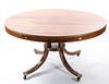 Large Round Tilt-Top Table w/ Brass Details